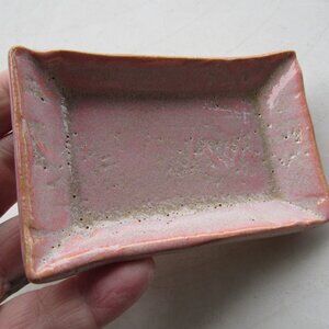 Handmade Carved Pink and Orange Trinket or S